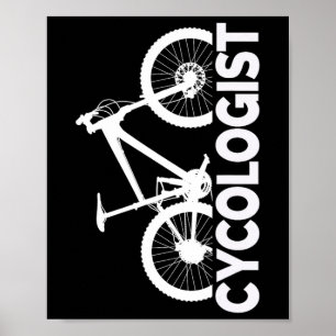 Mountain Biking Cycologist Vertical Graphic Design Poster