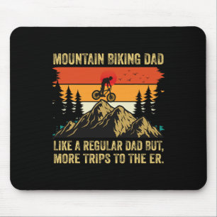 Mountain Biking Dad Funny Mens Cycling Mouse Mat