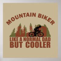 Mountain biking dad vintage