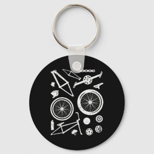 Mountain Biking Disembled Bike Parts Sprocket Diag Key Ring