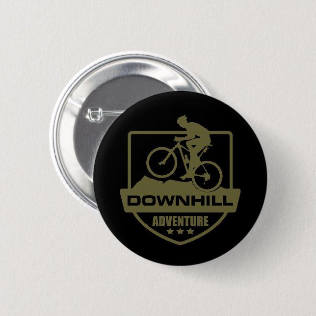 Mountain biking Downhill mtb 6 Cm Round Badge (Front & Back)