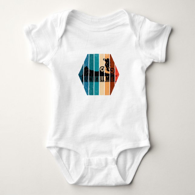 Mountain biking Downhill mtb Baby Bodysuit (Front)