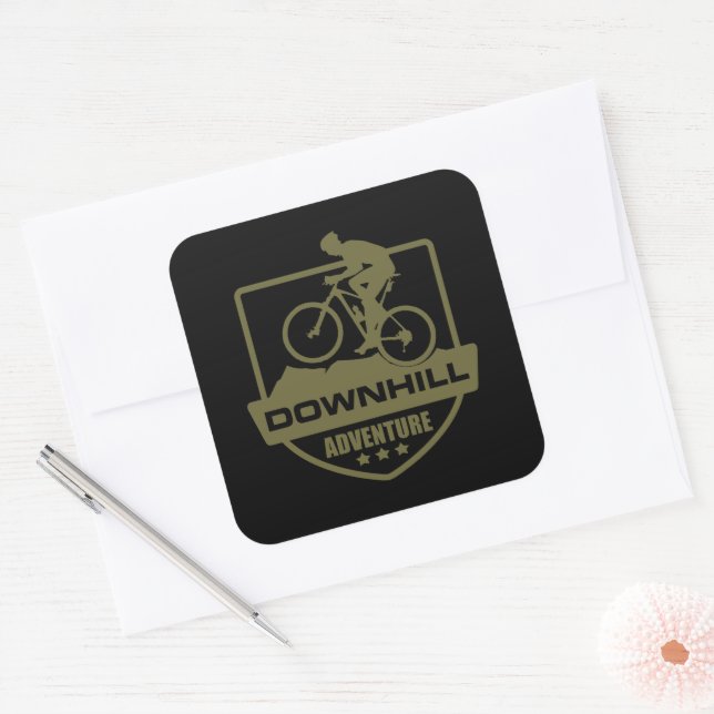 Mountain biking Downhill mtb Square Sticker (Envelope)