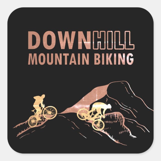 Mountain biking Downhill Square Sticker (Front)