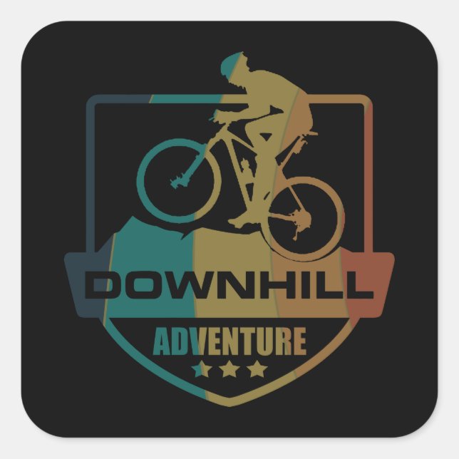 Mountain biking Downhill Square Sticker (Front)