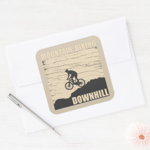 Mountain biking Downhill Square Sticker