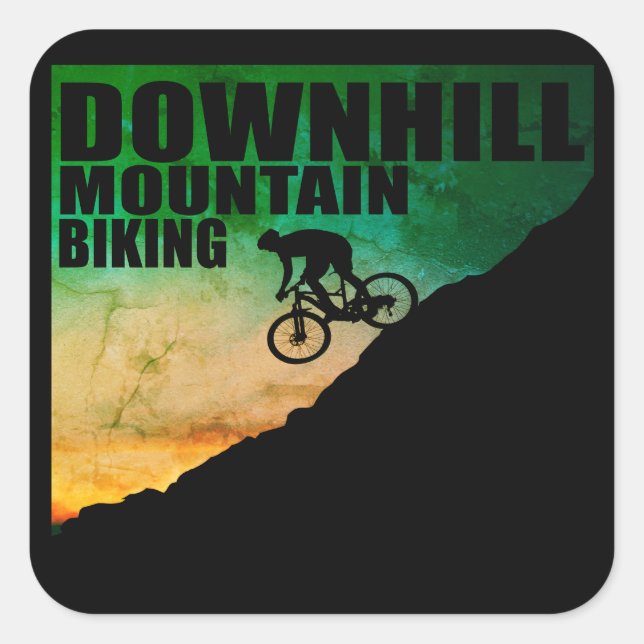 Mountain biking Downhill Square Sticker (Front)