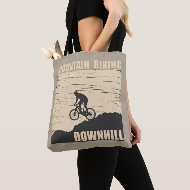 Mountain biking Downhill Tote Bag (Close Up)