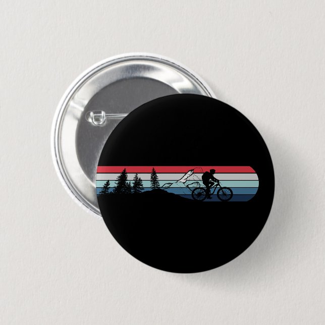 Mountain biking enthusiast 6 cm round badge (Front & Back)