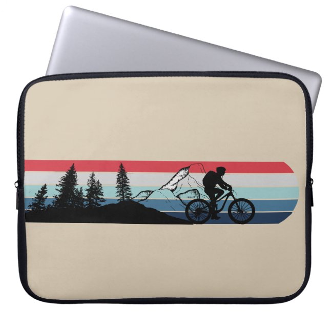 Mountain biking enthusiast laptop sleeve (Front)