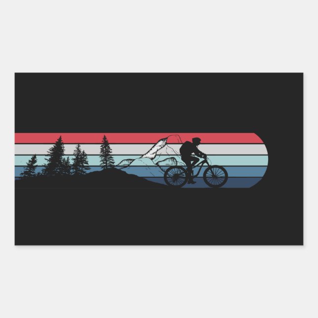 Mountain biking enthusiast rectangular sticker (Front)