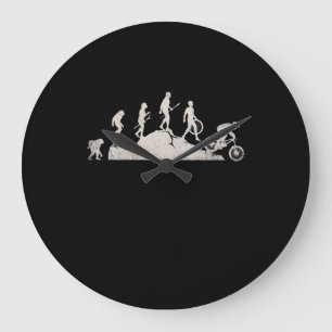 mountain biking evolution bicycle sport bike ride large clock