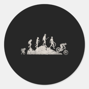 Mountain Biking Evolution Vintage Mtb Bicycle Bike Classic Round Sticker