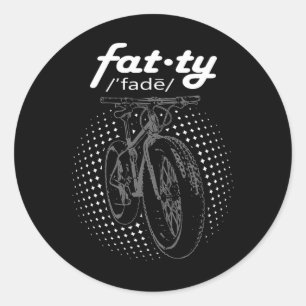 Mountain Biking Fat Bike Fat-ty Cycling Classic Round Sticker