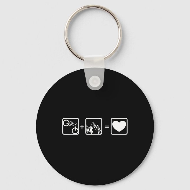 Mountain Biking, Fun, Mountains, Bicycle, Downhill Key Ring (Front)