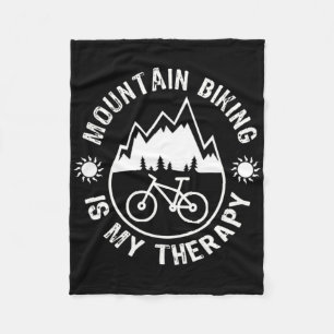 Mountain Biking Funny Saying Mtn Biking  Fleece Blanket