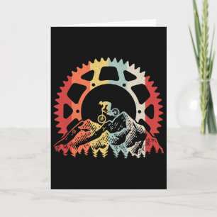 Mountain Biking Gear Retro Vintage Bicycle Bike Ri Card