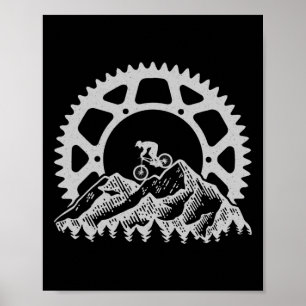Mountain Biking Gear Retro Vintage Bicycle Bike Ri Poster