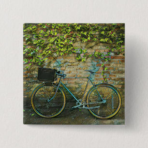 Mountain biking gift 15 cm square badge