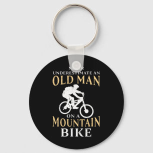 Mountain Biking Gift For Old Man Biker Key Ring