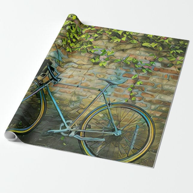 Mountain biking gift wrapping paper (Unrolled)