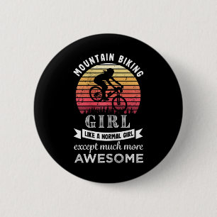 Mountain Biking Girl Funny Mtb Gift 6 Cm Round Badge