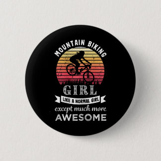 Mountain Biking Girl Funny Mtb Gift  6 Cm Round Badge