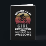 Mountain Biking Girl Funny MTB Gift Card<br><div class="desc">Design titled Mountain Biking Girl Funny MTB Gift. Ideal for all mtb fans. For all who love cycling,  riding their bike or bicycle and exploring outdoors. Birthday or Christmas Gift for girls & women.</div>