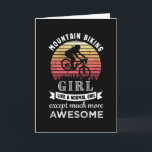 Mountain Biking Girl Funny MTB Gift Card<br><div class="desc">Design titled Mountain Biking Girl Funny MTB Gift. Ideal for all mtb fans. For all who love cycling,  riding their bike or bicycle and exploring outdoors. Birthday or Christmas Gift for girls & women.</div>