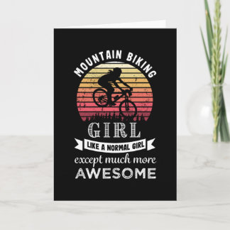 Mountain Biking Girl Funny MTB Gift Card