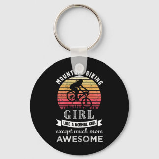 Mountain Biking Girl Funny Mtb Gift  Key Ring