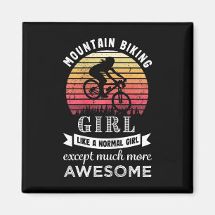 Mountain Biking Girl Funny Mtb Gift Magnet
