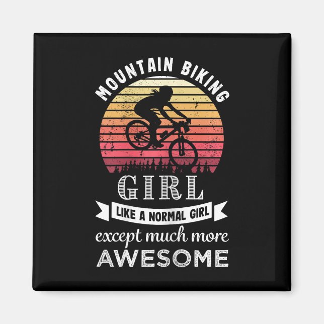Mountain Biking Girl Funny Mtb Gift  Magnet (Front)