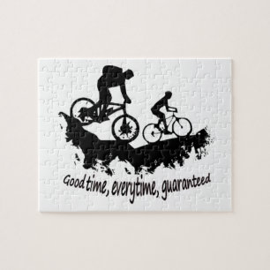 Mountain Biking Good Time Inspirational Quote Jigsaw Puzzle
