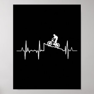 Mountain Biking Heartbeat Mountain Biker Heart Lin Poster
