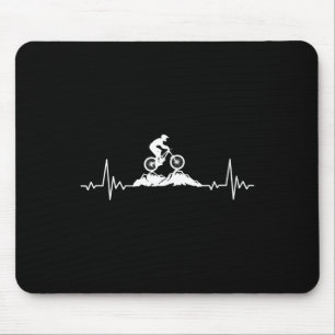 Mountain Biking Heartbeat Vintage Bicycle Cycling Mouse Mat