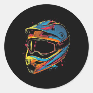 Mountain Biking Helmet Classic Round Sticker