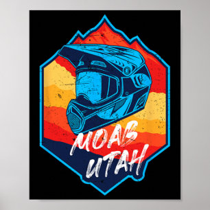 Mountain Biking Helmet Moab Utah Extreme Sport Vin Poster