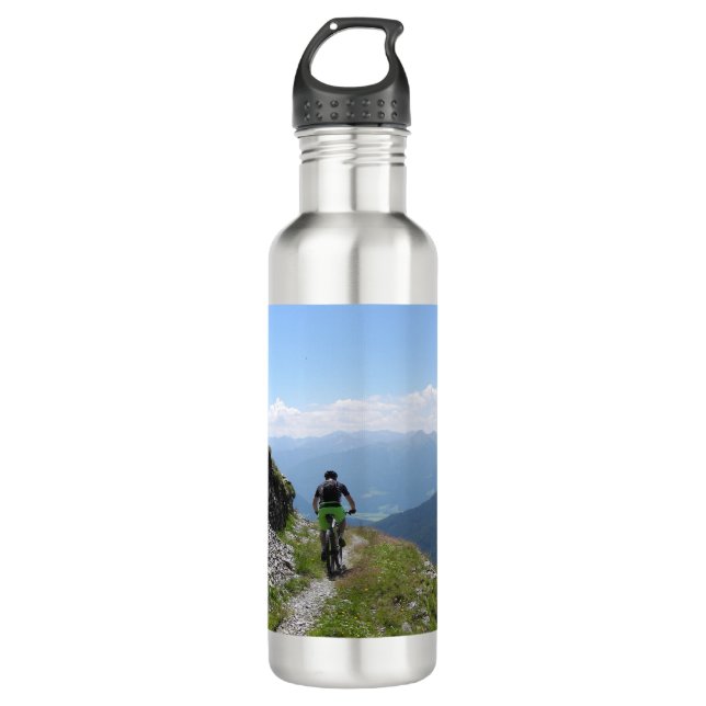 Mountain Biking in Countryside 710 Ml Water Bottle (Front)