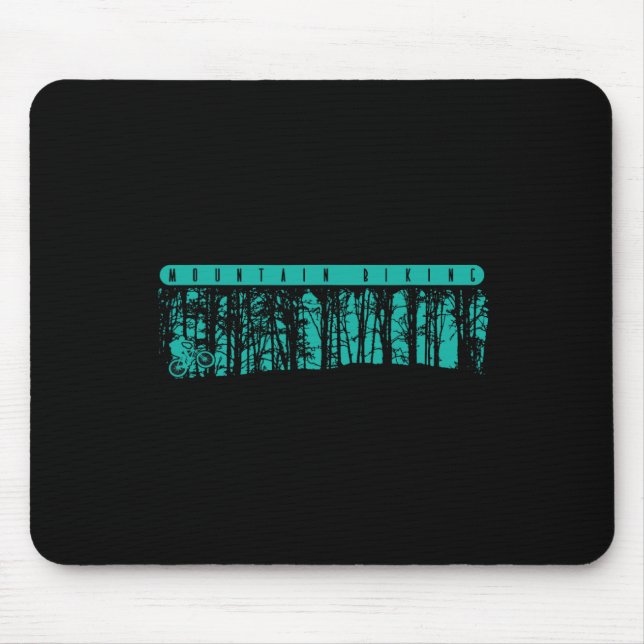 Mountain Biking In The Forrest  Mouse Mat (Front)