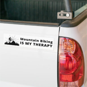 Mountain Biking Is My Therapy Bumper Sticker