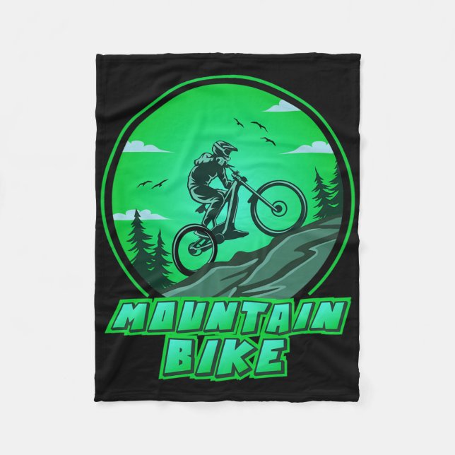 Mountain Biking It Never Gets Easier Downhill Moun Fleece Blanket (Front)