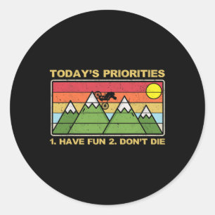 Mountain Biking Joke Off Road Mtb Dirt Trail Rider Classic Round Sticker