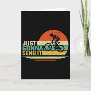 Mountain Biking Just Gonna Send It Retro Mtb Jump Card