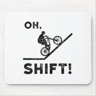 Mountain Biking, Mountain Bike, Funny, Oh Shift Mouse Mat