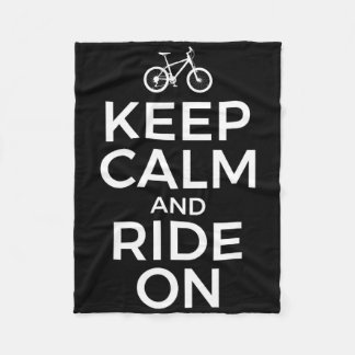 Mountain Biking, Mountain Biker, Keep Calm And Rid Fleece Blanket
