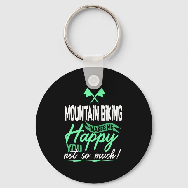 Mountain Biking Mountain Biker Key Ring (Front)