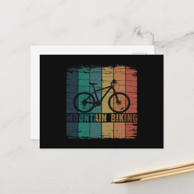 Mountain biking mountainbike holiday postcard (Front/Back In Situ)