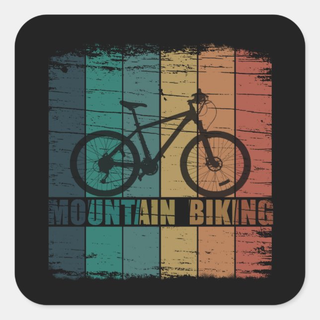 Mountain biking mountainbike square sticker (Front)