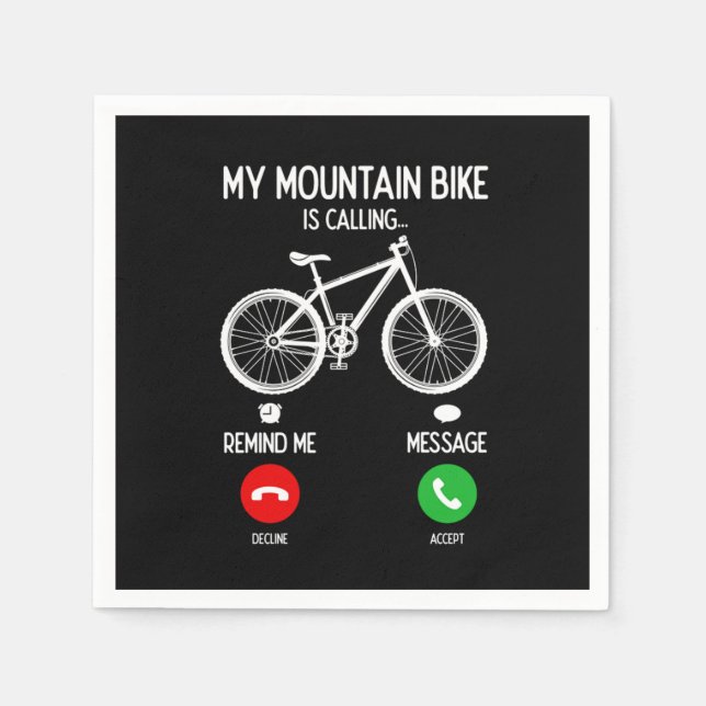 Mountain Biking MTB Downhill Cyclist Cycling Gift Napkin (Front)